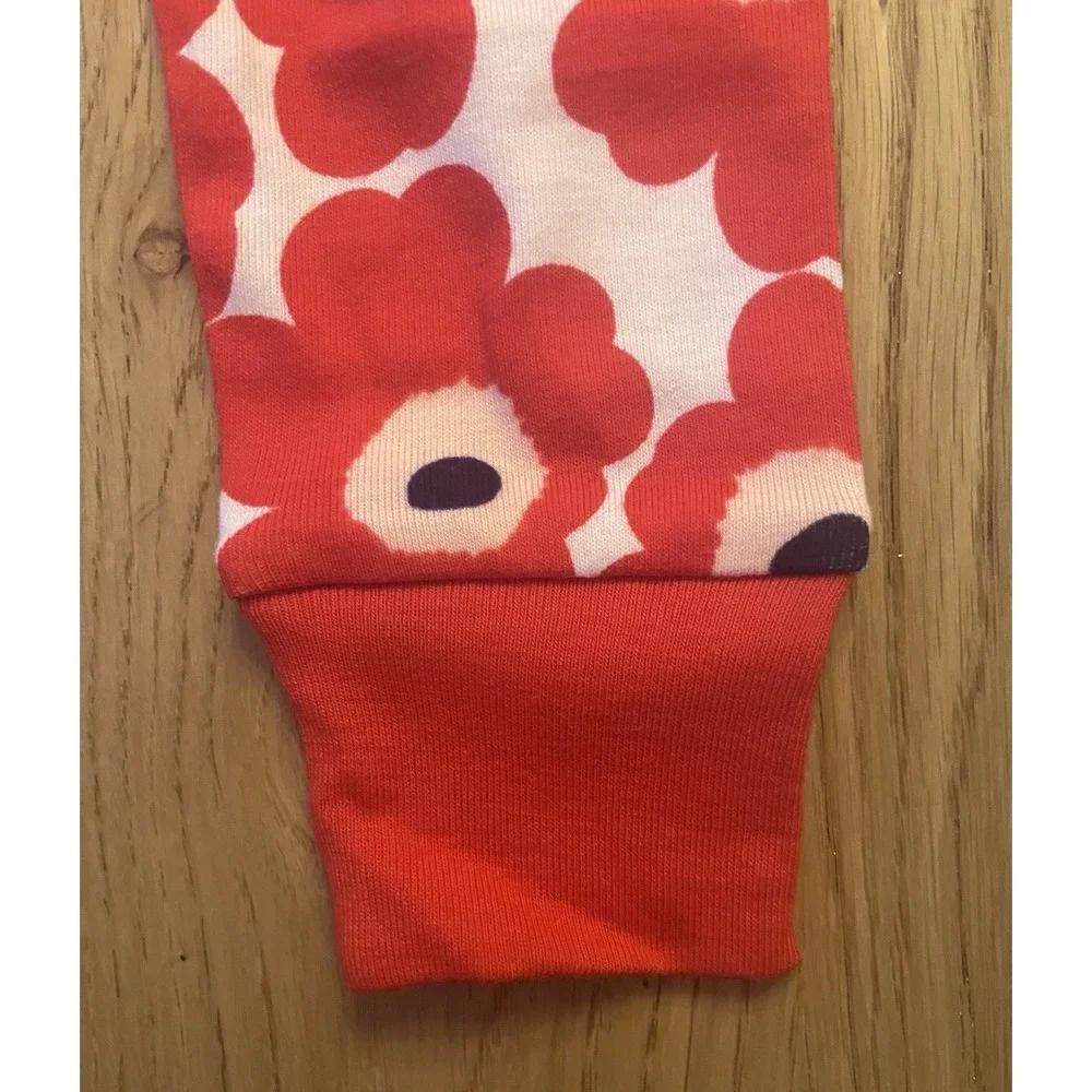 Marimekko Unikko Girls Sleep Pants Size 3Y Red Flower‎ Floral 100% Cotton